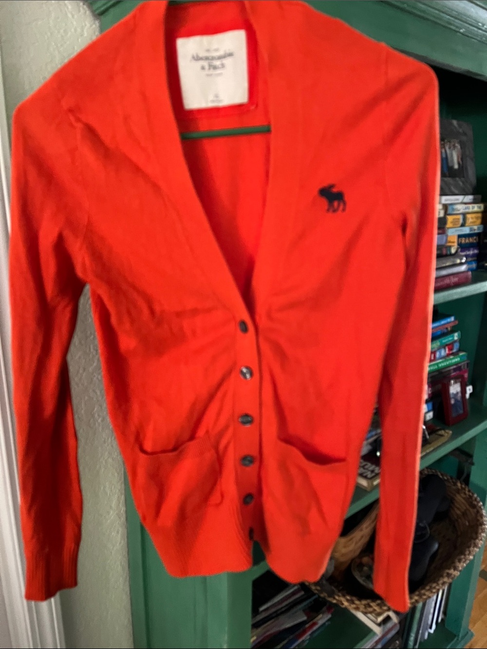 Abercrombie & Fitch Orange Button-Front Women's Cardigan